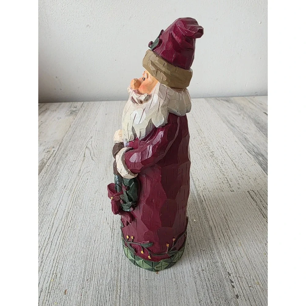 Vintage Santa wreath‎ statue figurine ivy garden Xmas tree decor